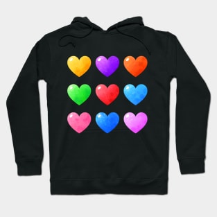 Colorful watercolor hearts Pack Hoodie